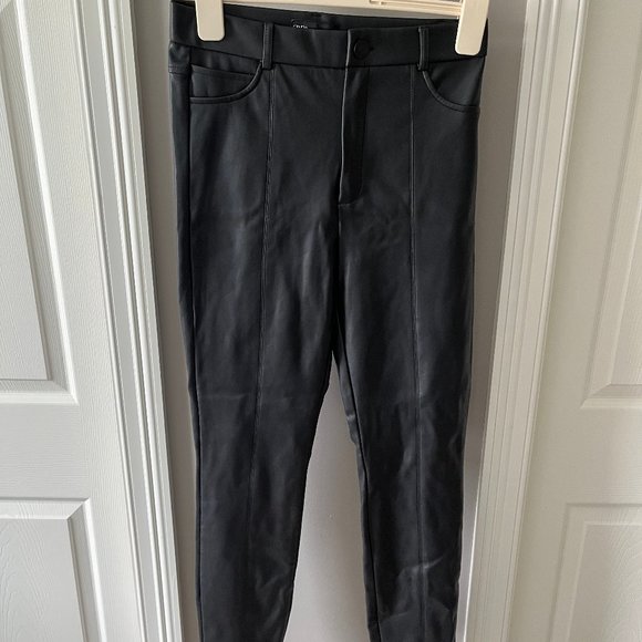 ZARA Black Leather Pants - Picture 1 of 4